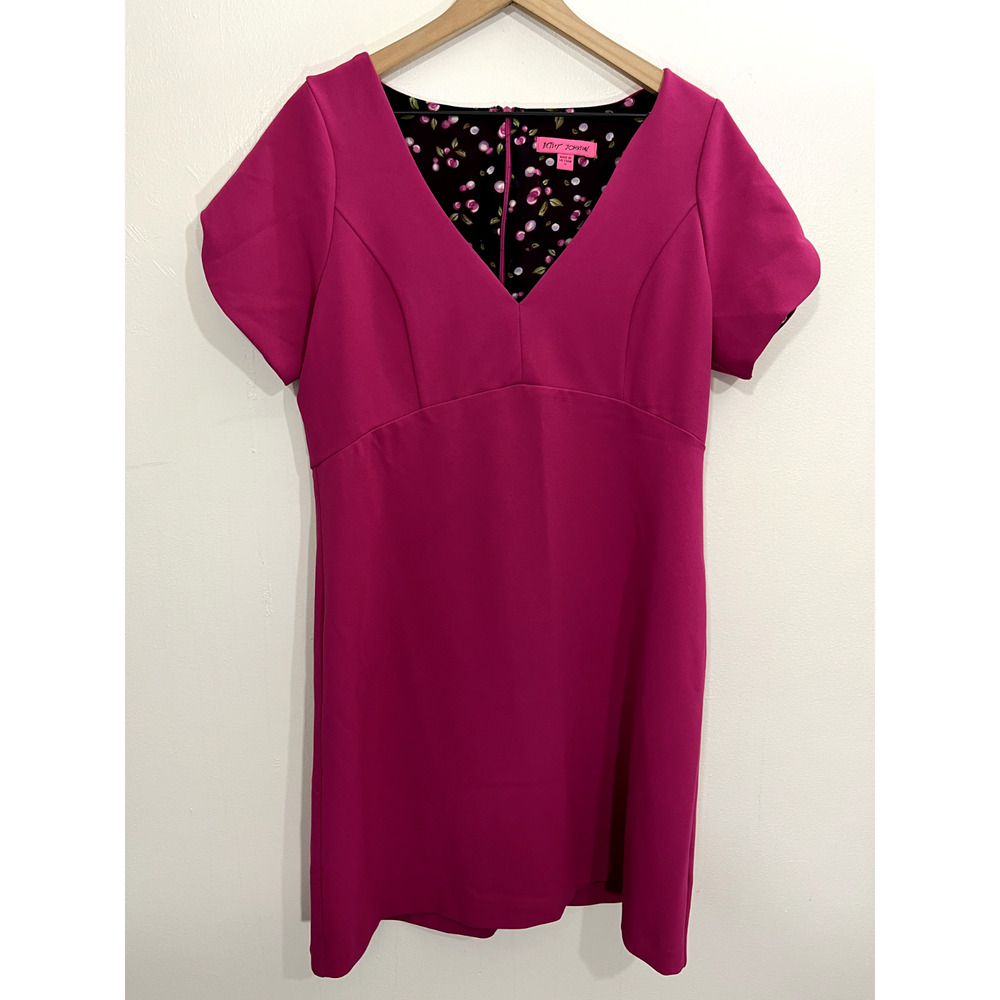 Betsey Johnson Fuchsia V-Neck Midi Dress